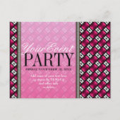 Pink Black Modern Funk Party Invitation sjabloon (Voorkant)