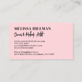 Pink Black Photo Logo Makeup Visitekaartje (Achterkant)