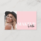 Pink Black Photo Makeup Visitekaartje (Voorkant)
