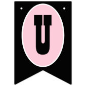 Pink Black Polka Dot Bunting Flags Party Banner (Tweede vlag)