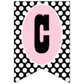 Pink Black Polka Dot Bunting Flags Party Banner (Eerste vlag)