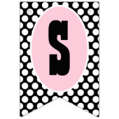 Pink Black Polka Dot Bunting Flags Party Banner (Derde vlag)