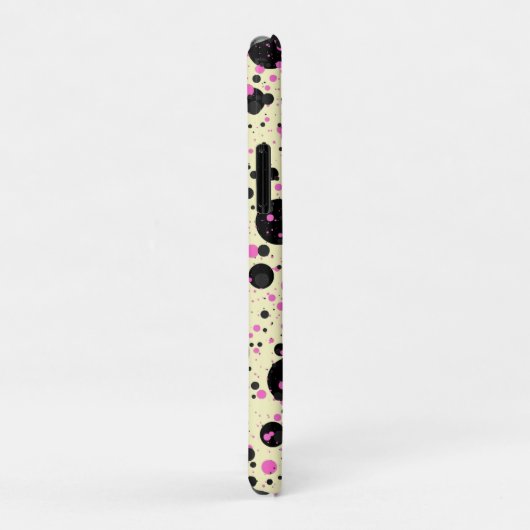 Pink & Black Polka Dot Glam Pattern Case-Mate iPhone Case (Achterkant/rechts)