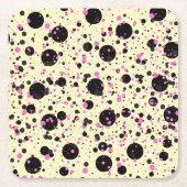 Pink & Black Polka Dot Glam Pattern Kartonnen Onderzetters (Voorkant)