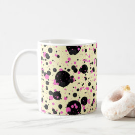 Pink & Black Polka Dot Glam Pattern Koffiemok