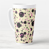 Pink & Black Polka Dot Glam Pattern Latte Mok (Linkerhoek)