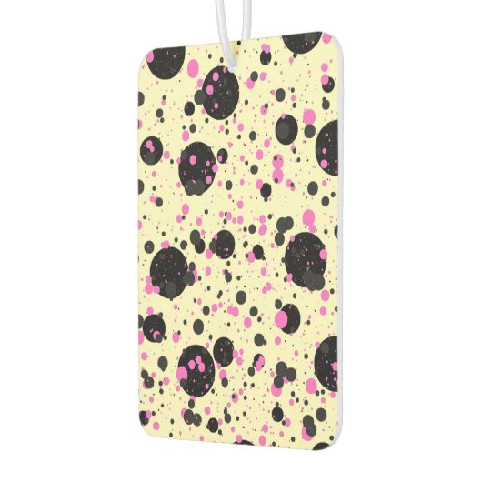 Pink & Black Polka Dot Glam Pattern Luchtverfrisser (Links)
