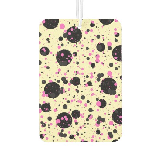Pink & Black Polka Dot Glam Pattern Luchtverfrisser (Achterkant)