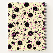 Pink & Black Polka Dot Glam Pattern Notitieboek (Achterkant)