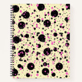 Pink & Black Polka Dot Glam Pattern Notitieboek (Voorkant)