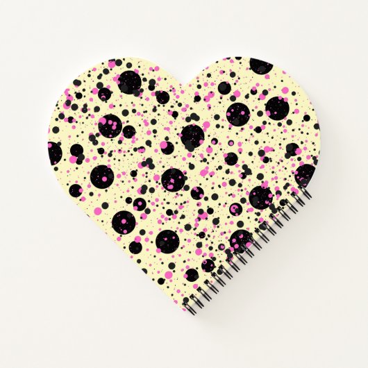 Pink & Black Polka Dot Glam Pattern Notitieboek (Achterkant)