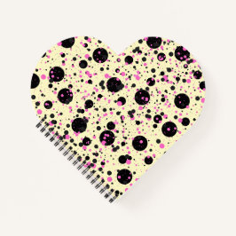 Pink & Black Polka Dot Glam Pattern Notitieboek