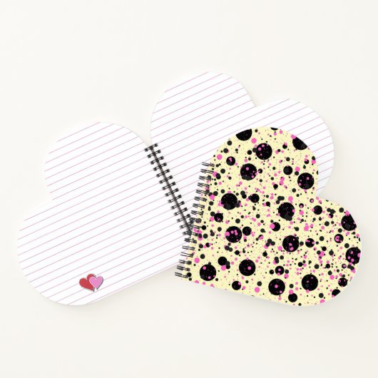 Pink & Black Polka Dot Glam Pattern Notitieboek (Binnen)