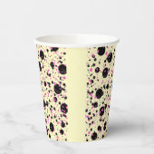 Pink & Black Polka Dot Glam Pattern Papieren Bekers (Links)
