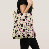 Pink & Black Polka Dot Glam Pattern Tote Bag (Dichtbij)