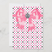Pink Black Polka Dot Invitation Sjabloon Kaart (Voorkant)