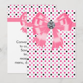 Pink Black Polka Dot Invitation Sjabloon Kaart