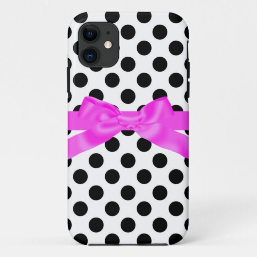 PINK BLACK POLKA DOT MET BOW TELEFOONGEVAL Case-Mate iPhone CASE (Achterkant)