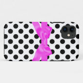 PINK BLACK POLKA DOT MET BOW TELEFOONGEVAL Case-Mate iPhone CASE (Achterkant (horizontaal))