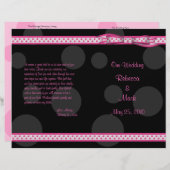 Pink Black Polka Dot Ribbon Bow Weddenschap Progra (Voorkant / Achterkant)