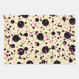 Pink & Black Polka Dot Wrapping Paper 