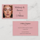 Pink Black Script Photo Makeup and Brows Visitekaartje (Voorkant / Achterkant)