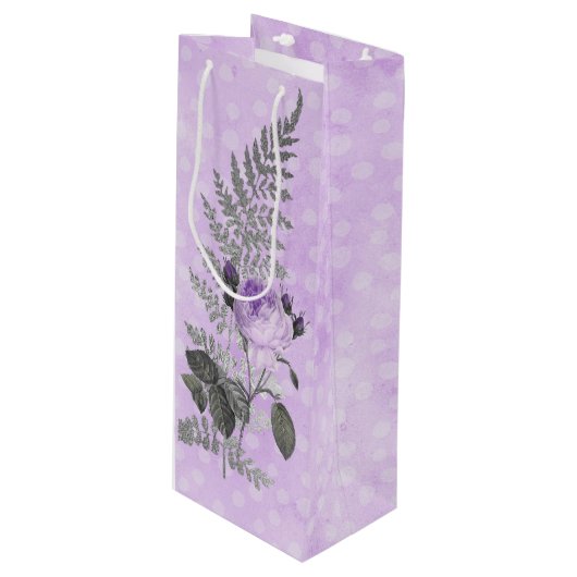 PINK BLACK SILVER FLOWERS WIJN CADEAUTAS (Voorkant Gekanteld)