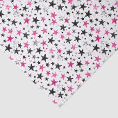 Pink Black Silver Stars Birthday Tissuepapier (Detail)