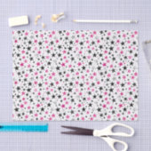 Pink Black Silver Stars Birthday Tissuepapier (Craft)