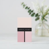 Pink black sophisticated elegant minimal vogue visitekaartje (Staand voorkant)