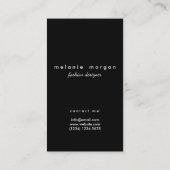 Pink black sophisticated elegant minimal vogue visitekaartje (Achterkant)