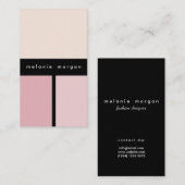 Pink black sophisticated elegant minimal vogue visitekaartje (Voorkant / Achterkant)