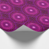 Pink Black Spiral Wave Kaleidoscoop Art Cadeaupapier (Hoek)