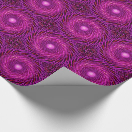 Pink Black Spiral Wave Kaleidoscoop Art Cadeaupapier (Hoek)