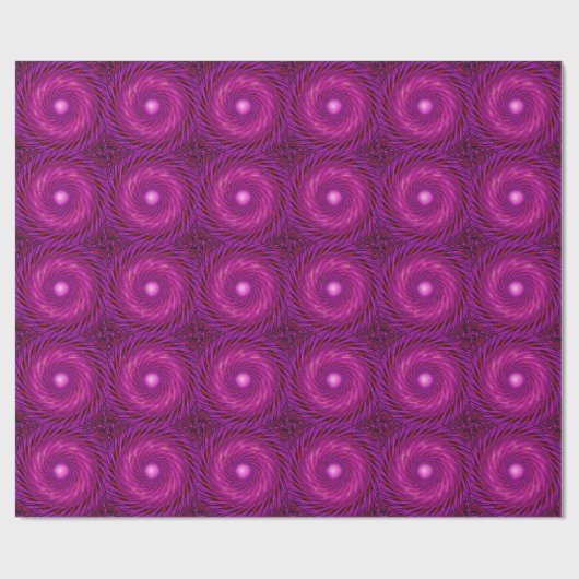 Pink Black Spiral Wave Kaleidoscoop Art Cadeaupapier (Vlak)