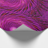 Pink Black Spiral Wave Kaleidoscoop Art Cadeaupapier (Hoek)