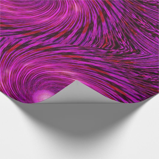Pink Black Spiral Wave Kaleidoscoop Art Cadeaupapier (Hoek)
