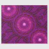 Pink Black Spiral Wave Kaleidoscoop Art Cadeaupapier (Vlak)