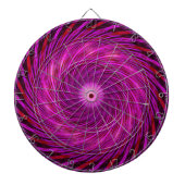 Pink Black Spiral Wave Kaleidoscoop Art Dartbord (Voorkant)