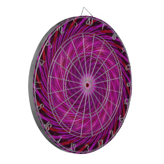 Pink Black Spiral Wave Kaleidoscoop Art Dartbord (Voorkant Links)