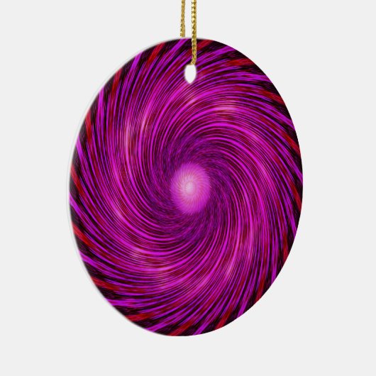 Pink Black Spiral Wave Kaleidoscoop Art Keramisch Ornament (Rechts)