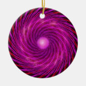 Pink Black Spiral Wave Kaleidoscoop Art Keramisch Ornament (Voorkant)