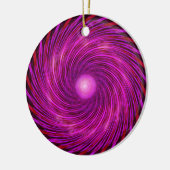 Pink Black Spiral Wave Kaleidoscoop Art Keramisch Ornament (Links)
