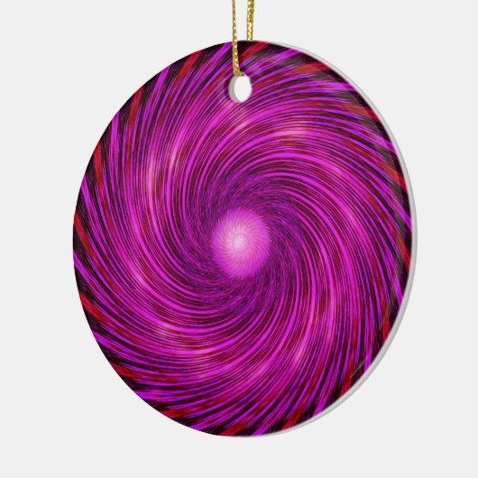 Pink Black Spiral Wave Kaleidoscoop Art Keramisch Ornament (Links)