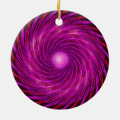 Pink Black Spiral Wave Kaleidoscoop Art Keramisch Ornament (Achterkant)