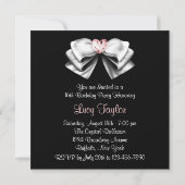 Pink Black Sweet 16 Verjaardagsfeestje Kaart (Achterkant)