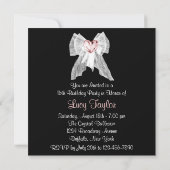 Pink Black Sweet 16 Verjaardagsfeestje Kaart (Achterkant)