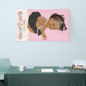 Pink Black Tutu Pearl Etnisch Meisje Baby shower Spandoek (Beurs)