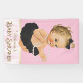 Pink Black Tutu Pearl Girl Baby shower Spandoek (Horizontaal)