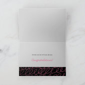 Pink Black Wedding Gefeliciteerd Kaart (Binnen)